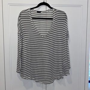 Black and White striped Long Sleeve shirt SIZE S